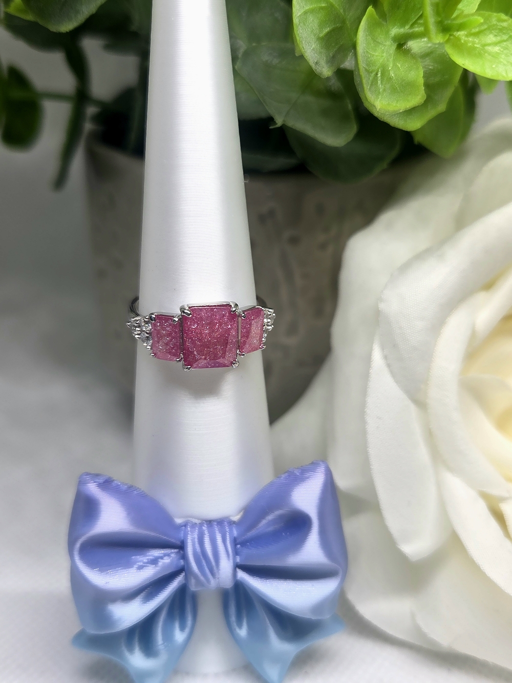 BP Pink Tourmaline Ice Crystal On Sterling Silver